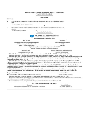 Thumbnail Colgate-Palmolive 10-K Annual Report 2014