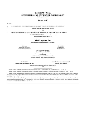 Thumbnail XPO Logistics 10-K Annual Report 2014