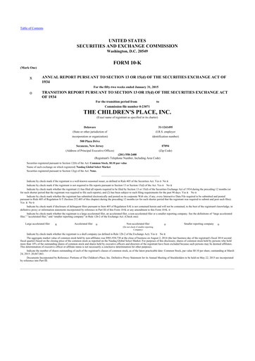 Thumbnail The Children's Place
 10-K Annual Report 2014