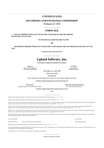 Thumbnail Upland Software
 10-K Annual Report 2014