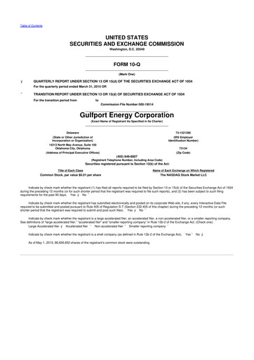 Thumbnail Gulfport Energy 10-Q Quarterly Report FY2015 