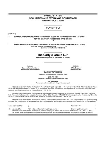 Thumbnail Carlyle Group 10-Q Quarterly Report FY2014 