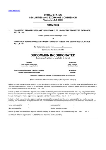 Thumbnail Ducommun 10-Q Quarterly Report FY2015 