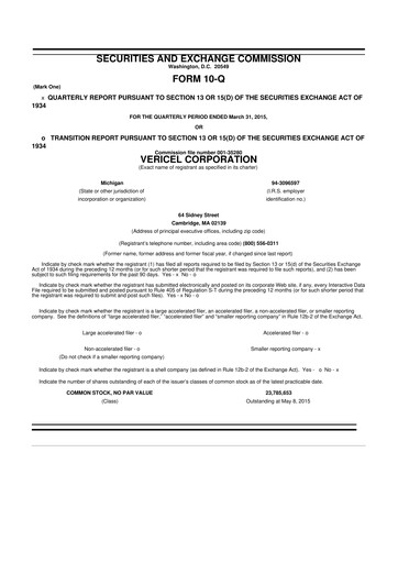 Thumbnail Vericel
 10-Q Quarterly Report FY 