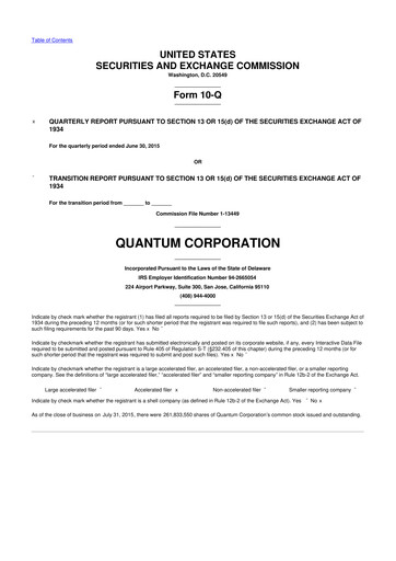 Vorschaubild Quantum Corporation 10-Q Quartalsbericht 2016 