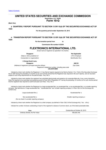 Thumbnail Flex 10-Q Quarterly Report FY2016 