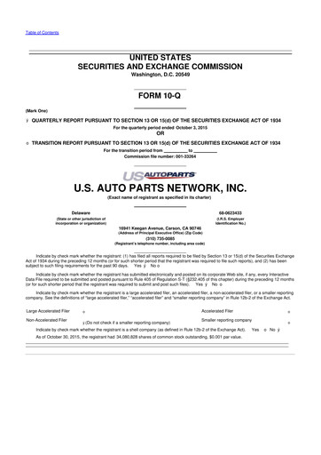 Thumbnail CarParts.com
 10-Q Quarterly Report FY 