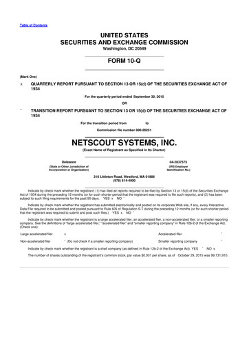 Thumbnail NETSCOUT 10-Q Quarterly Report FY2016 