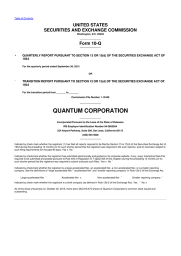 Vorschaubild Quantum Corporation 10-Q Quartalsbericht 2016 