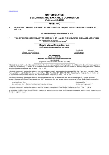 Thumbnail Supermicro 10-Q Quarterly Report FY2016 