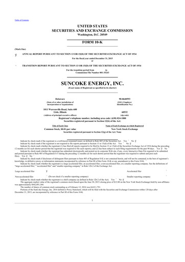 Thumbnail SunCoke Energy
 10-K Annual Report 2015