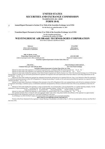 Thumbnail Wabtec 10-K Annual Report 2015