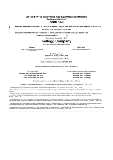 Thumbnail Kellanova 
 (Kellogg's) 10-K Annual Report 2015