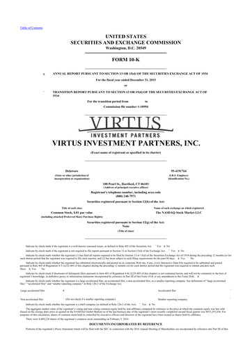 Thumbnail Virtus Investment Partners 10-K Annual Report 2015