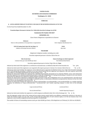 Thumbnail Travere Therapeutics 10-K Annual Report 2015