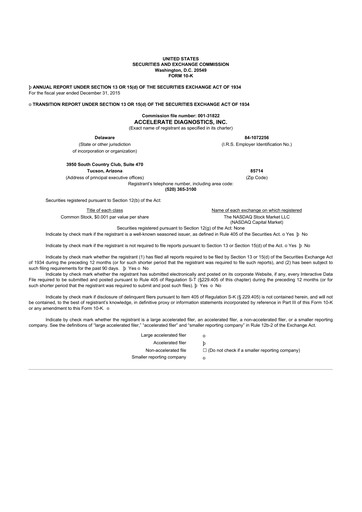 Thumbnail Accelerate Diagnostics 10-K Annual Report 2015