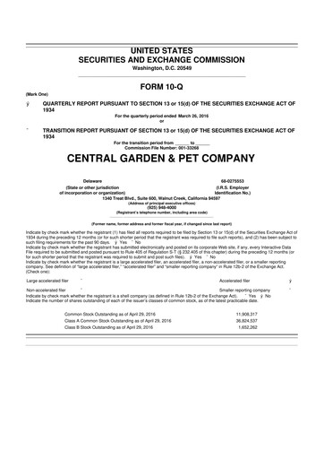 Vorschaubild Central Garden & Pet 10-Q Quartalsbericht 2016 
