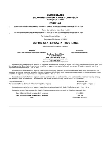 Thumbnail Empire State Realty Trust
 10-Q Quarterly Report FY2016 