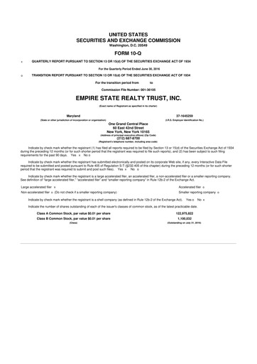 Thumbnail Empire State Realty Trust
 10-Q Quarterly Report FY2016 