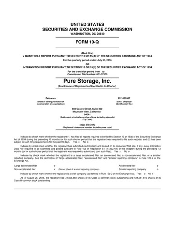 Vorschaubild Pure Storage
 10-Q Quartalsbericht 2016 