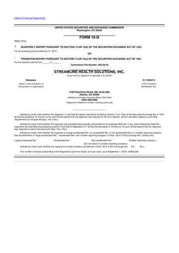 Thumbnail Streamline Health Solutions 10-Q Quarterly Report FY2016 