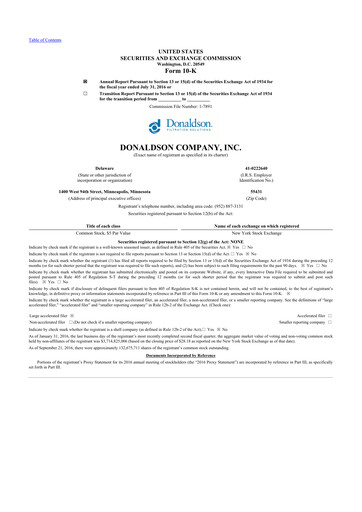 Thumbnail Donaldson Company 10-K Annual Report 2016