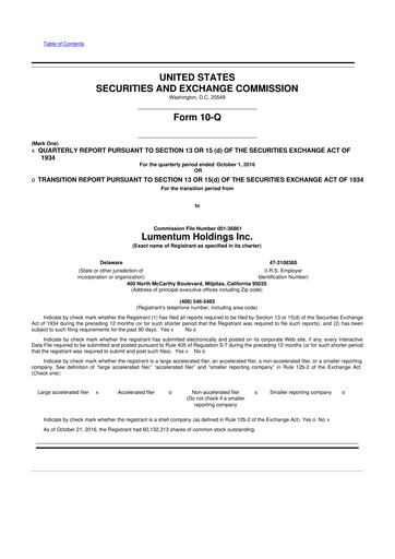 Thumbnail Lumentum 10-Q Quarterly Report FY2017 