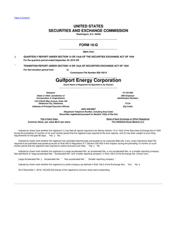 Thumbnail Gulfport Energy 10-Q Quarterly Report FY2016 