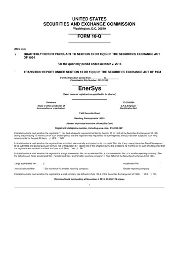 Thumbnail EnerSys 10-Q Quarterly Report FY 