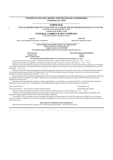 Thumbnail Central Garden & Pet 10-K Annual Report 2016