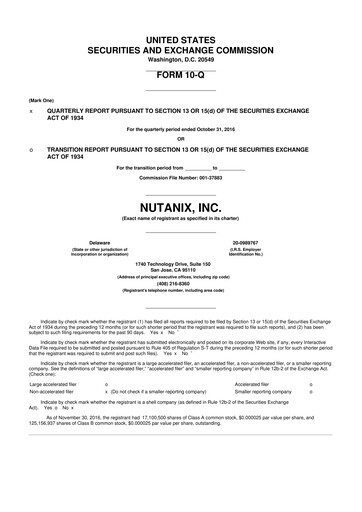 Thumbnail Nutanix 10-Q Quarterly Report FY2017 