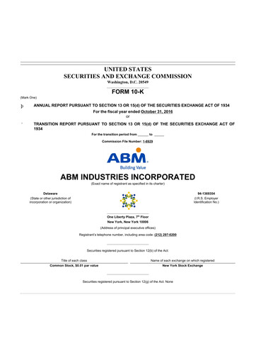 Thumbnail ABM Industries
 10-K Annual Report 2016