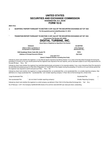Miniature Digital Turbine
 10-Q Rapport trimestriel 2017 