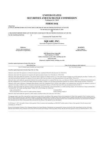 Thumbnail Block 10-K Annual Report 2016