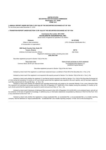 Thumbnail Accelerate Diagnostics 10-K Annual Report 2016