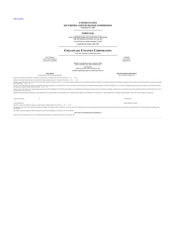 Thumbnail Chesapeake Utilities
 10-K Annual Report 2016