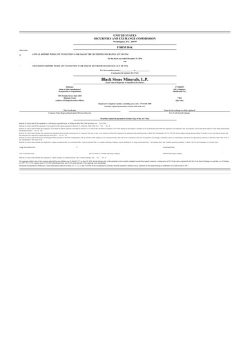 Thumbnail Black Stone Minerals
 10-K Annual Report 2016