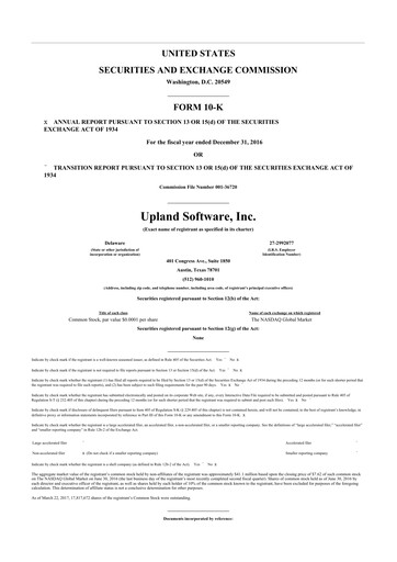 Thumbnail Upland Software
 10-K Annual Report 2016
