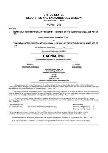 Miniature Soleno Therapeutics 10-Q Rapport trimestriel 2017 