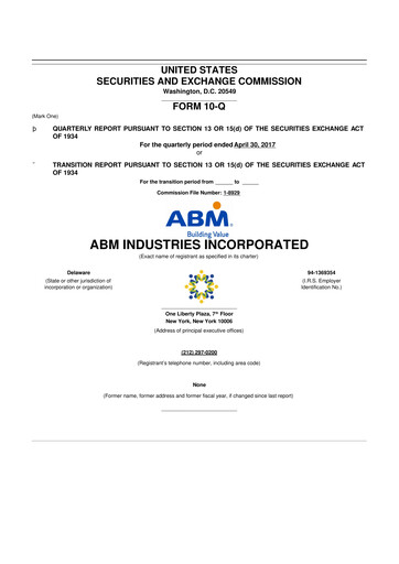 Thumbnail ABM Industries
 10-Q Quarterly Report FY2017 