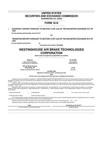 Thumbnail Wabtec 10-Q Quarterly Report FY2017 