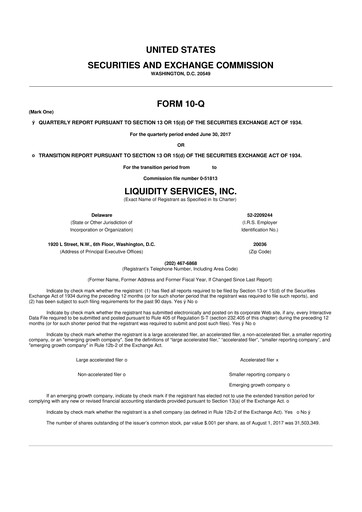 Thumbnail Liquidity Services
 10-Q Quarterly Report FY2017 