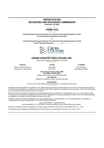 Thumbnail Cross Country Healthcare 10-Q Quarterly Report FY2017 