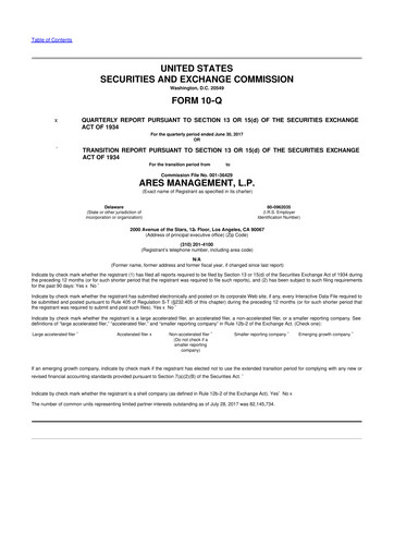 Thumbnail Ares Management
 10-Q Quarterly Report FY2017 