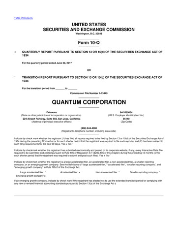 Vorschaubild Quantum Corporation 10-Q Quartalsbericht 2017 