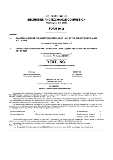 Thumbnail Yext 10-Q Quarterly Report FY2018 