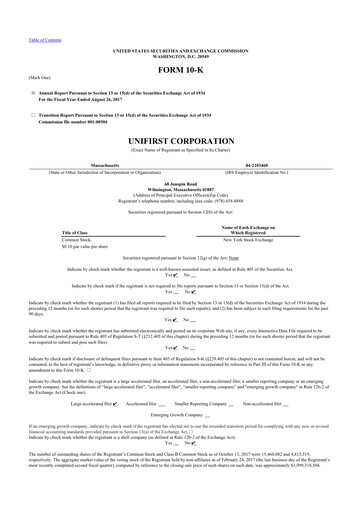 Thumbnail UniFirst 10-K Annual Report 2017