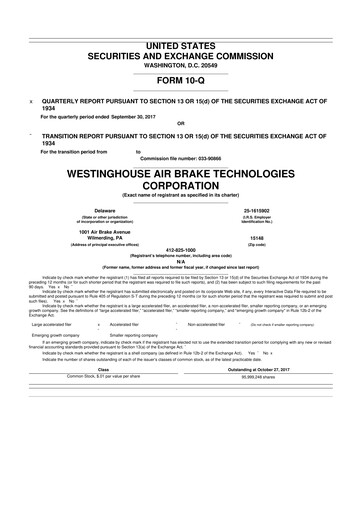Thumbnail Wabtec 10-Q Quarterly Report FY2017 