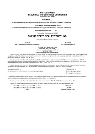 Thumbnail Empire State Realty Trust
 10-Q Quarterly Report FY2017 