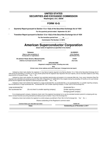 Thumbnail American Superconductor Corporation 10-Q Quarterly Report FY2017 